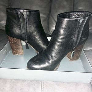 Prada black calfskin ankle booties
